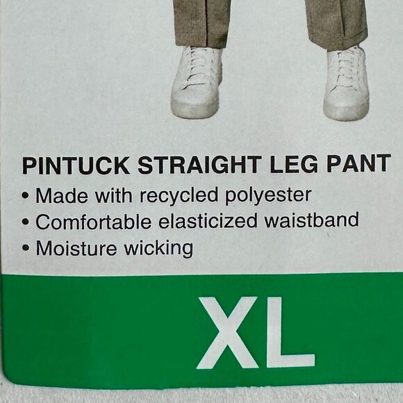 New Mondetta Women's Pin-tuck Pant Size XL Beige Strait Leg Moisture Wicking - Picture 5 of 12